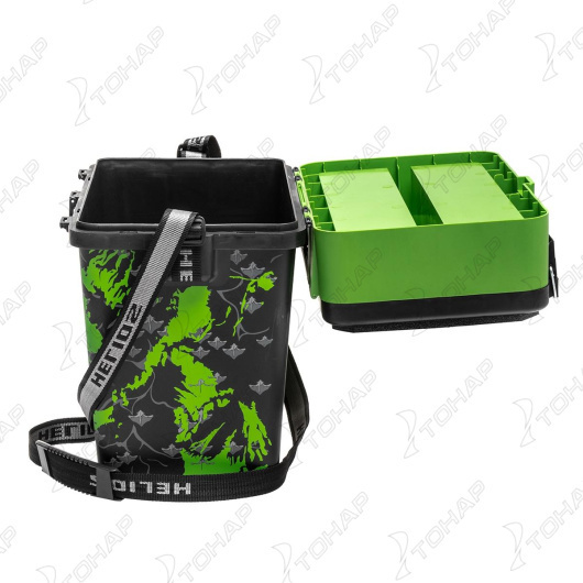 Ящик рыболовный зимний HELIOS SHARK, 19 л, салатовый