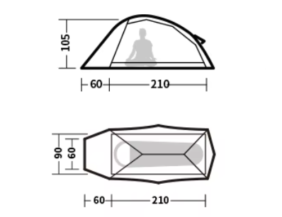 Палатка Naturehike Cloud Up Base 1-местная, алюминиевый каркас, сверхлегкая, зеленая