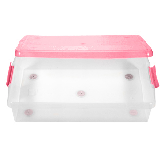 3 Короб для хранения IRIS THIN BOX 85л, прозрачный-розовый 3 Короб для хранения IRIS THIN BOX 85л, прозрачный-розовый