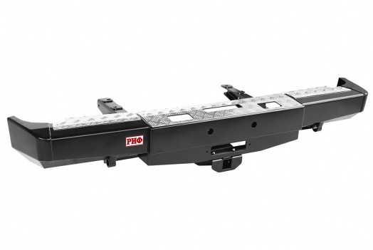 Бампер РИФ силовой задний для ГАЗ Соболь с площадкой под лебёдку и квадратом под фаркоп стандарт