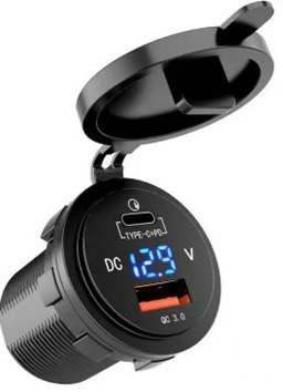 Розетка USB  QC 3.0, PD с вольтметром Розетка USB  QC 3.0, PD с вольтметром