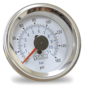 Манометр бортовой 2 стрелки 2" от 0 до 11 атм белый