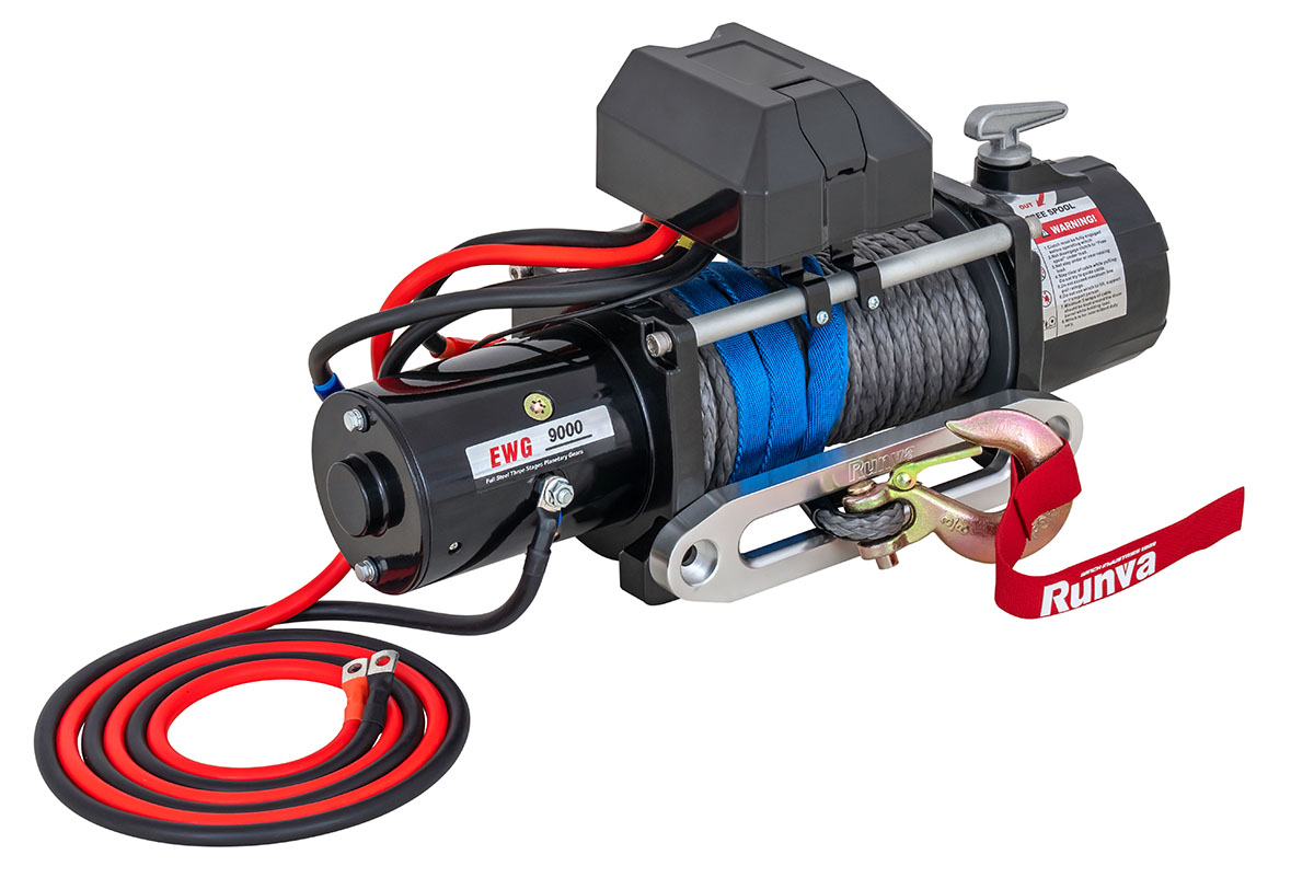 Лебёдка автомобильная электрическая 12V Magnum 9000 lbs 4200 кг (синтетический трос)