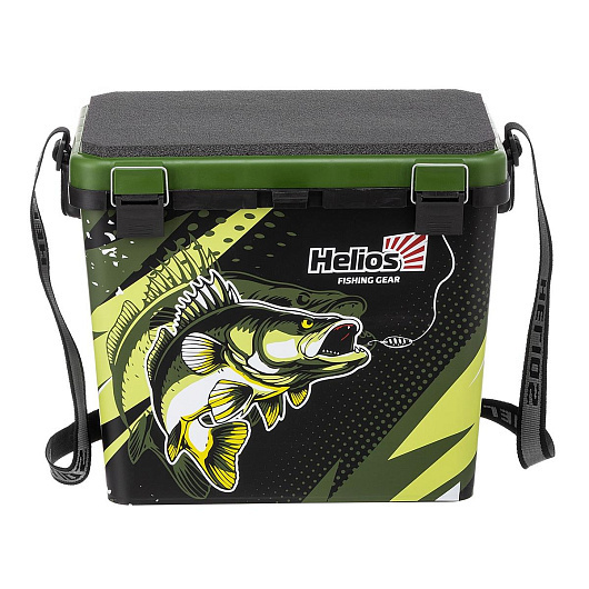 Ящик рыболовный зимний HELIOS ZANDER, 19 л, односекционный хаки