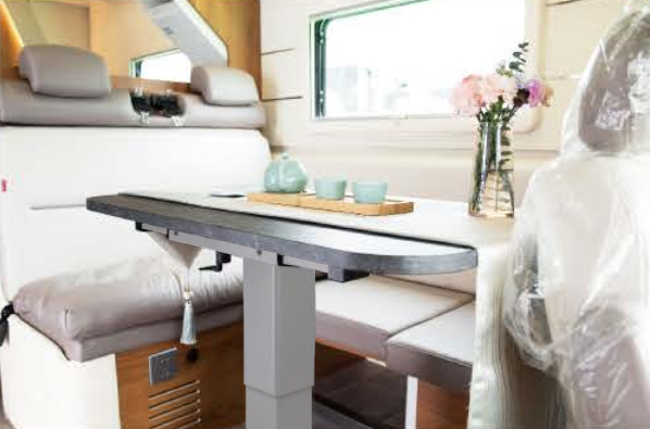 Нога телескопическая для стола в автодом, серая, вращение 360