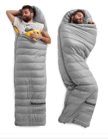 Мешок спальный Naturehike Ultralight CW400 L , 220х85 см, (правый) (ТК: +5C), серый