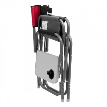 Кресло директорское NISUS с откидывающимся столиком (серый/красный/черный), 62х52х47 см, до 120 кг.