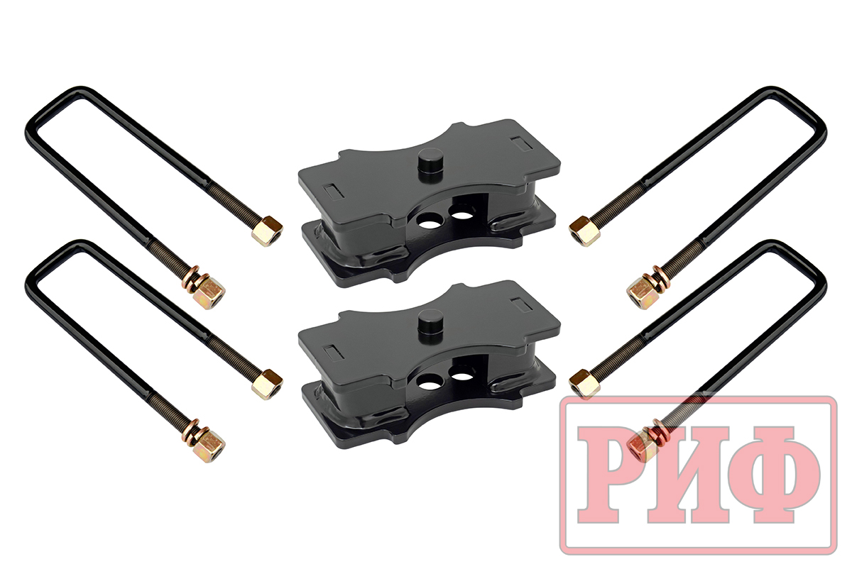 Комплект стремянок и проставок РИФ для лифта рессор на 40 мм Hilux 2005+, Navara D40, L200 2015+