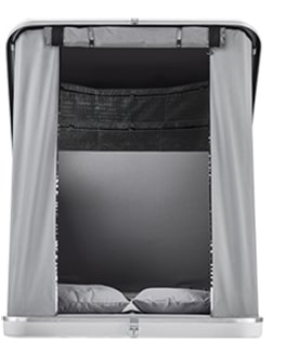 Палатка на крышу автомобиля AUTOHOME COLUMBUS VARIANT SMALL GRAY X-LONG, тент серый, лестница 215 мм