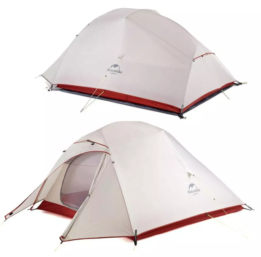 Палатка Naturehike Cloud Up Si 3-местная, алюминиевый каркас, сверхлегкая, серо-красная