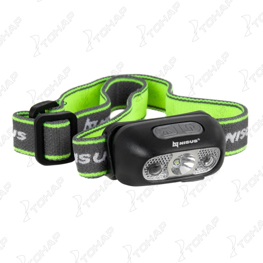 Фонарь налобный NISUS 3056S, сенсорный 120 LM, IPX4, USB 3056S