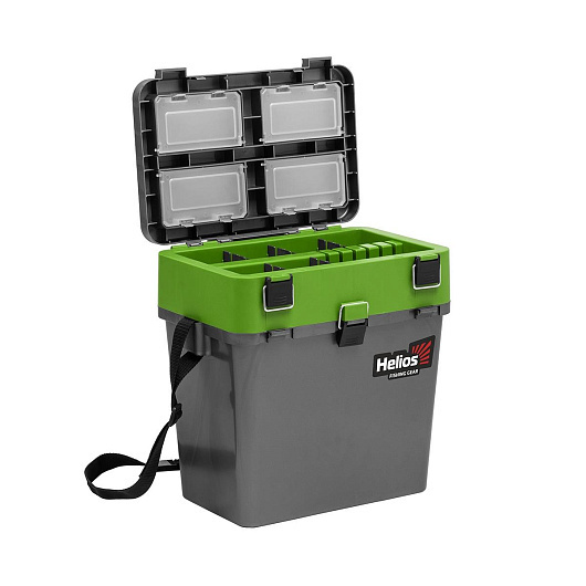 1 Ящик рыболовный зимний HELIOS, серый/салатовый