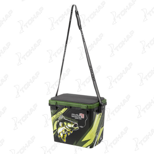 Ящик рыболовный зимний HELIOS ZANDER, 19 л, односекционный хаки