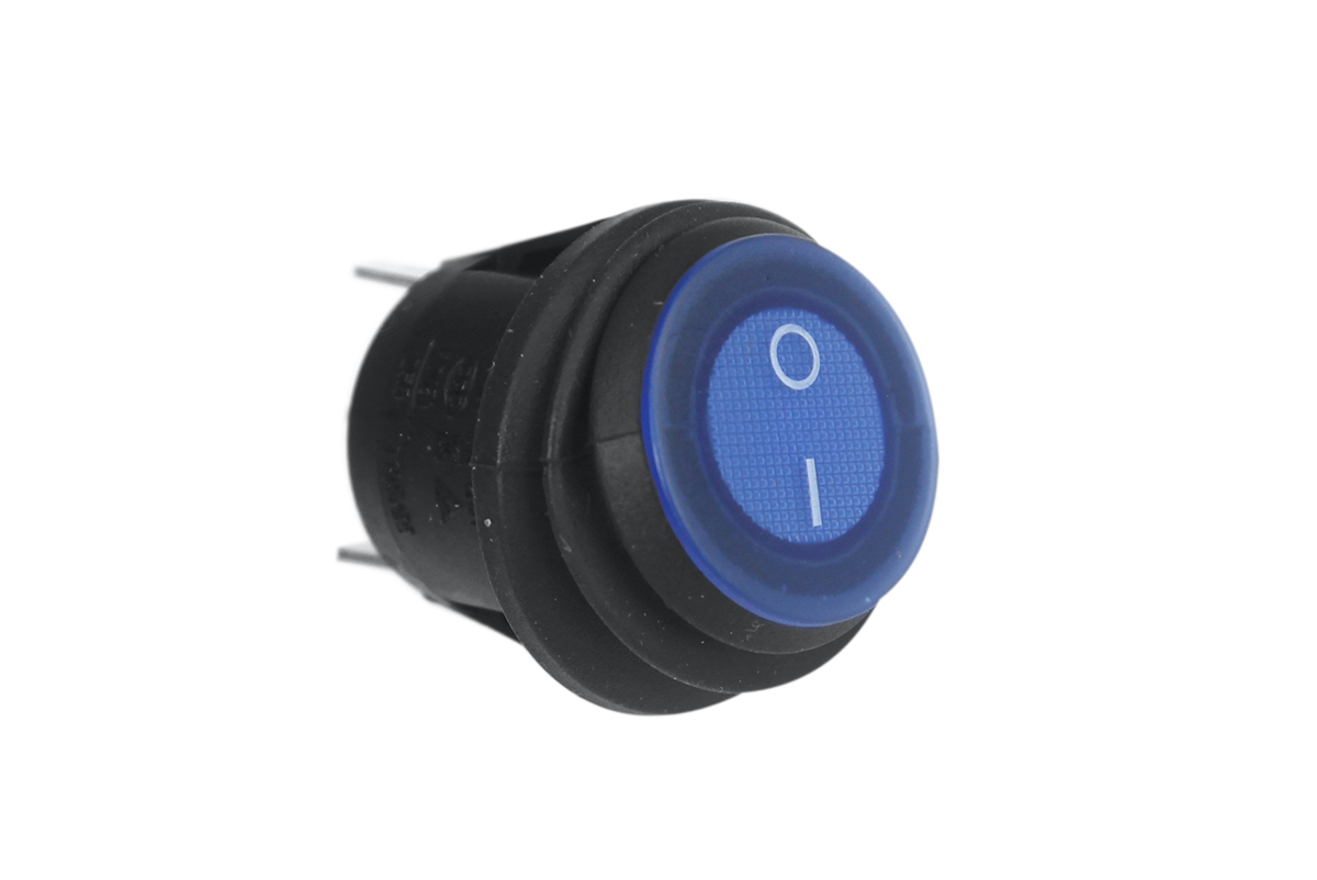 Переключатель ВКЛ/ВЫКЛ, синий, круглый влагозащищенный