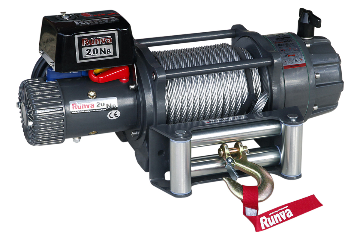 Лебёдка электрическая 24V Runva EWB20000S24V влагозащищенная, стальной трос