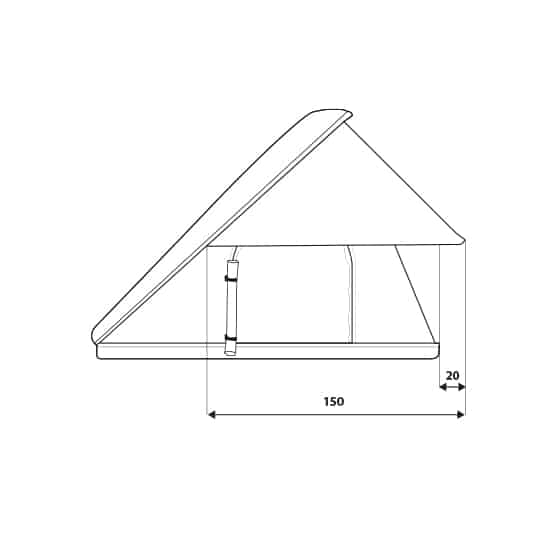 Палатка на крышу автомобиля AUTOHOME COLUMBUS VARIANT SMALL GRAY X-LONG, тент серый, лестница 215 мм