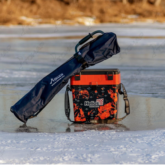 Ящик рыболовный зимний HELIOS SHARK, 19 л, оранжевый