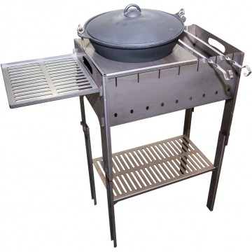 Мангал разборный ТОНАР со столиком и подставкой под казан (2мм), сумка в комплекте