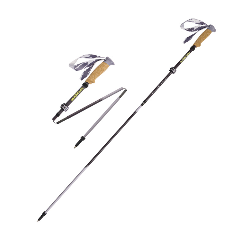 Палки треккинговые Naturehike Sunsia 3-EXT, 115-135 см, карбон, 5-секционные, фиолетовые, 2 шт