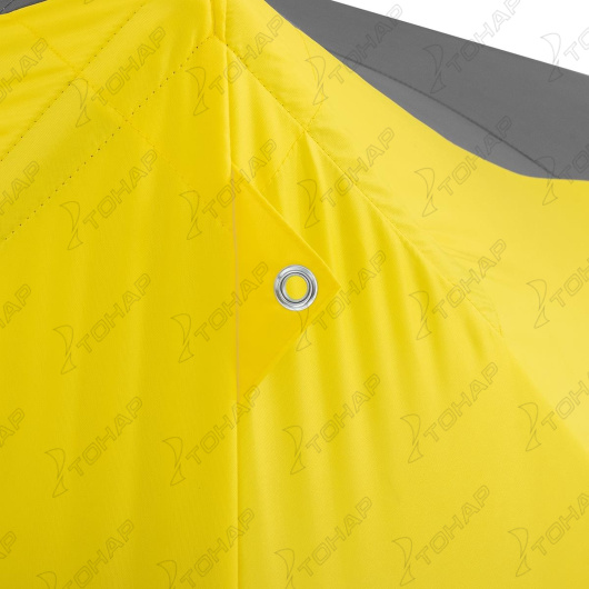 Палатка зимняя HELIOS Куб Premium 1,8х1,8, утепленная, желтый/серый