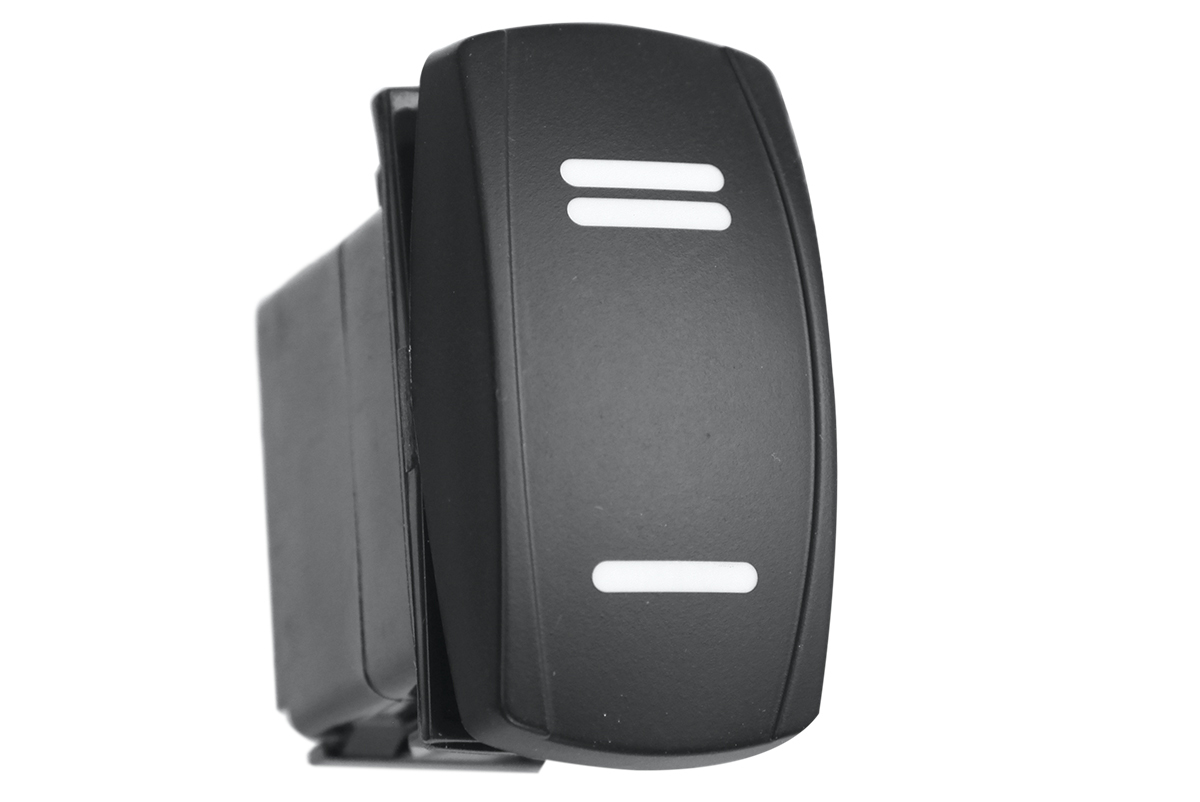 Переключатель ВКЛ/ВЫКЛ/ВКЛ, красный, ДВЕ ЛИНИИ