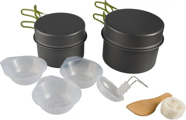 Набор посуды HELIOS 3-4 персоны. анодированный алюминий.