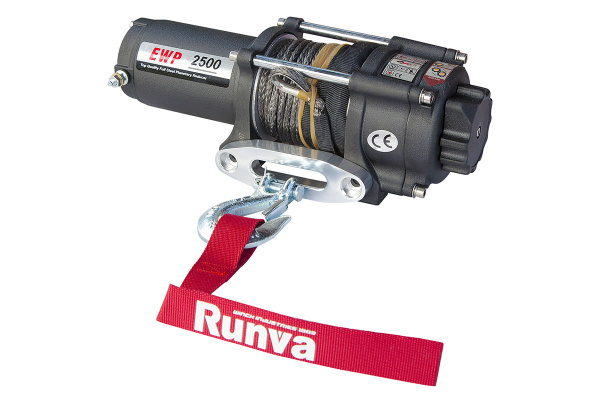 Лебёдка электрическая 12V Runva 2500A lbs 1140 кг (синтетический трос)