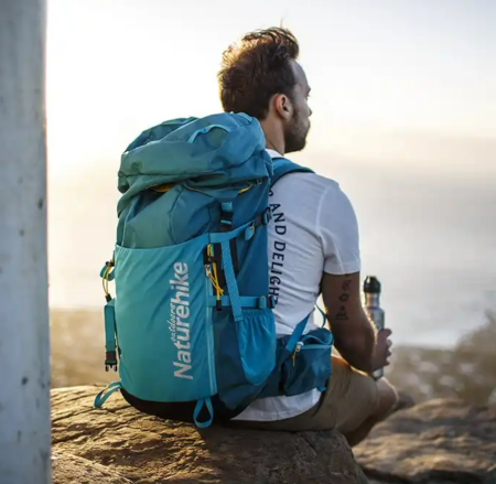 5 Рюкзак туристический Naturehike 45L, голубой