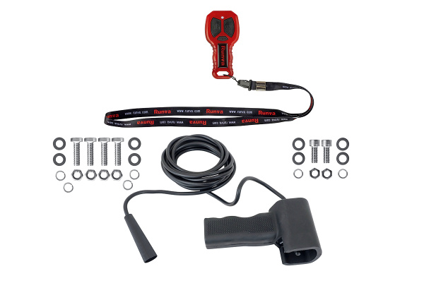 Лебёдка электрическая 12V Runva 6000 lbs 2722 кг (синтетический трос)