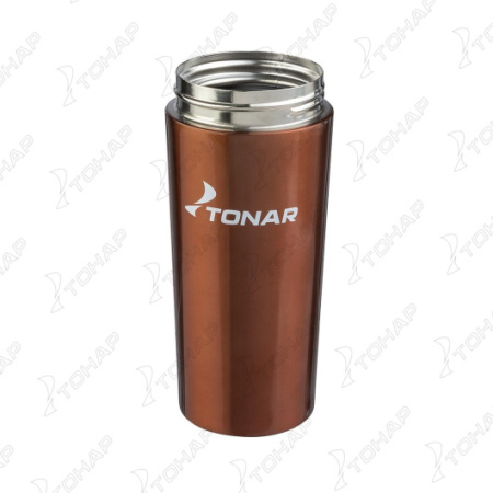 2 Термос-кружка ТОНАР 400 мл., коричнево-кофейный
