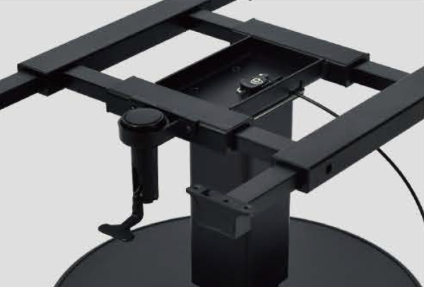 Нога телескопическая для стола в автодом, черная, 2 стороны регулировки, большое основание