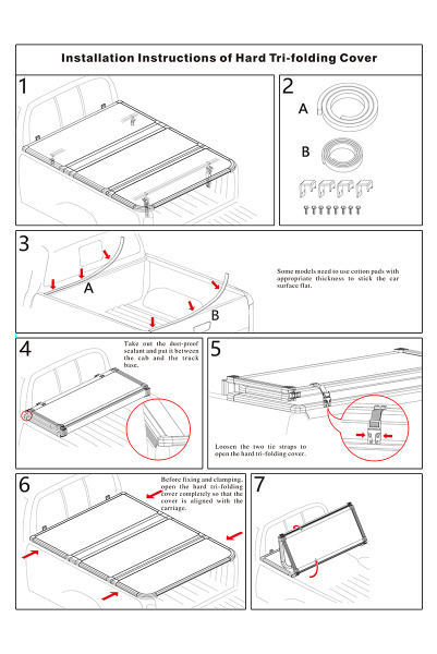 Крышка кузова РИФ для Toyota Tundra 2022+, трёхсекционная 1740х1756/1727 мм, алюминиевая, черная (5,8 ft)