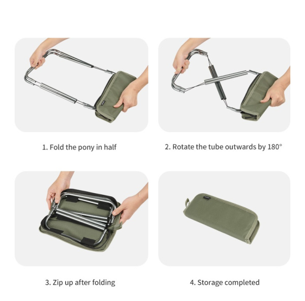 Табурет Naturehike Yamami XL01 складной, 29,5х22,5х28,5 см, до 160 кг, зеленый