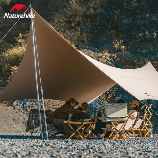 Тент кемпинговый Naturehike Lianyun, 696x480 см, алюминиевый каркас, золотистый