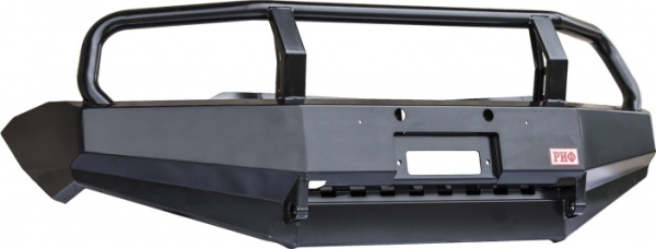 Бампер РИФ силовой передний Mitsubishi L200 2005-2015/Pajero Sport 2009-2015 с защит. дугой и защитой бачка