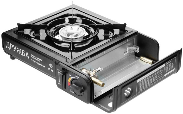 Плита газовая TOURIST ДРУЖБА, портативная, с переходником под бытовой баллон, в кейсе
