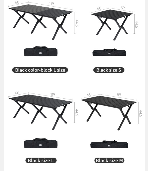 Стол туристический Naturehike Star Jane T01 складной, 89х60х44,5 см, с Х-образными ножками, черный