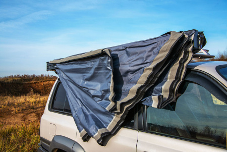 Маркиза автомобильная РИФ безопорная, веерная 2,3х2 м (правая)