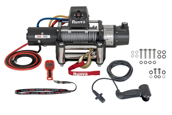 Лебёдка электрическая двухскоростная 12V Runva 10000 lbs 4500 кг
