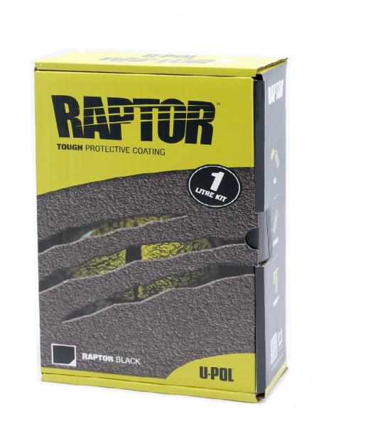 Покрытие защитное повышенной прочноcти RAPTOR черное, с отвердителем 2K U-POL 1л Покрытие защитное повышенной прочноcти RAPTOR черное, с отвердителем 2K U-POL 1л