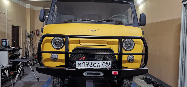 Бампер РИФ силовой передний УАЗ Буханка усиленный с защитной дугой