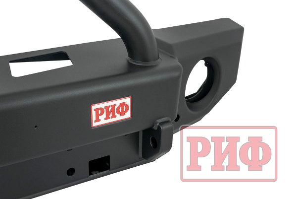 Бампер РИФ силовой передний Jeep Wrangler JL 2018+ под штат. фары, с цент. защ. дуг., низ. пер.крыл.