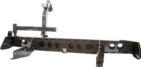 Бампер РИФ силовой задний VW Amarok с квадратом под фаркоп, калиткой, фонарями, подсветкой номера