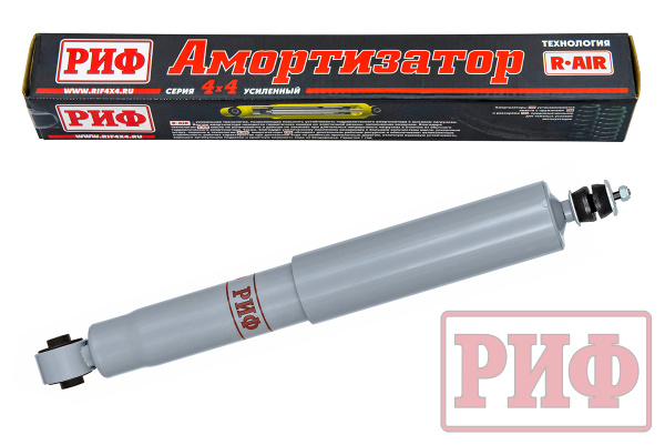 Амортизатор усиленный РИФ задний газовый Mitsubishi Pajero III, IV 2000+ штатный и лифт 0-40 мм