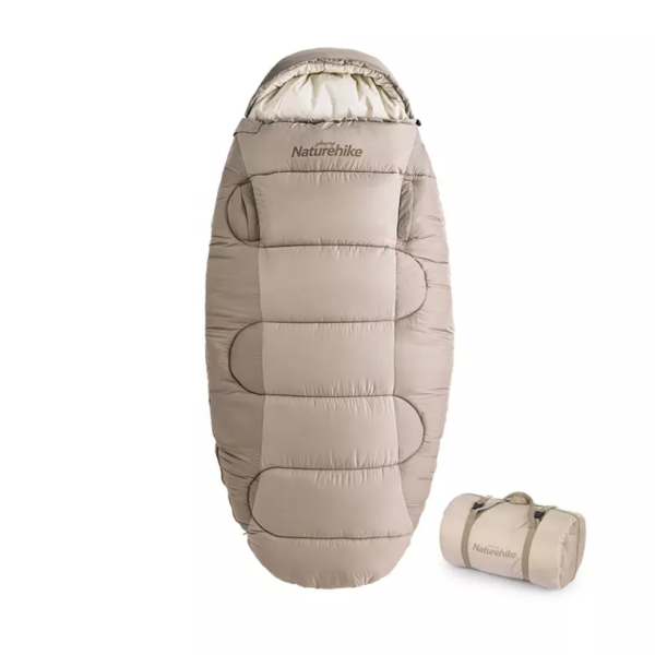 Мешок спальный Naturehike Oval PS200, 220х95 см, (правый) (ТК: +9°C), светло-серый Мешок спальный Naturehike Oval PS200, 220х95 см, (правый) (ТК: +9°C), светло-серый