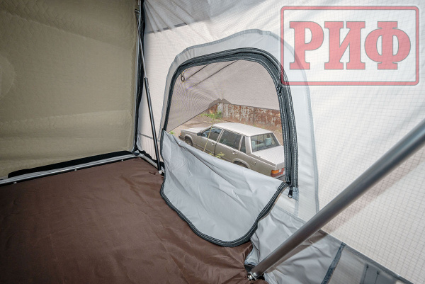 Палатка на крышу автомобиля РИФ Hard RT03-165W, корпус черный, тент серый