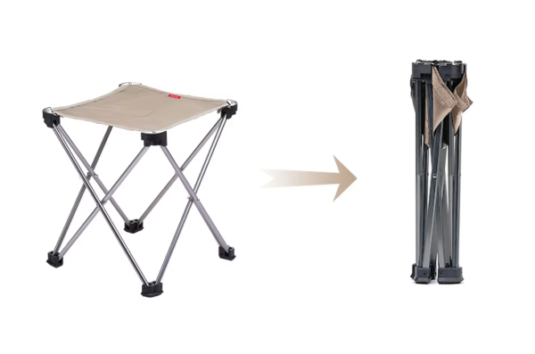 2 Табурет Naturehike складной, бежевый, до 100 кг