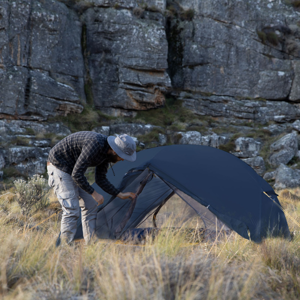 Палатка Naturehike Mongar Base 2-местная, алюминиевый каркас, сверхлегкая, ярко-синяя