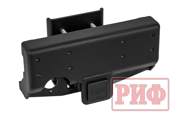 Калитка РИФ с фаркопом в штатный задний бампер Toyota Land Cruiser 200 2008-2015 под штатное колесо, с подсветкой номера