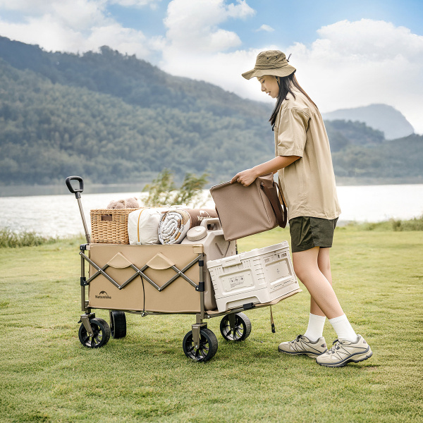 Тележка туристическая Naturehike Light 76х45х93 см, 70+50 л, коричневая